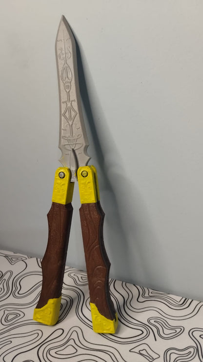 Özel Motifli Kelebek Bıçak